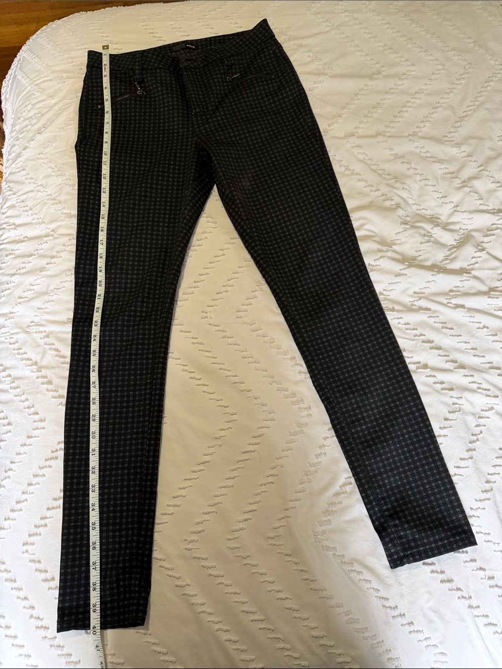 Aqua women’s  Black Micro-Check Slim Dress Pants